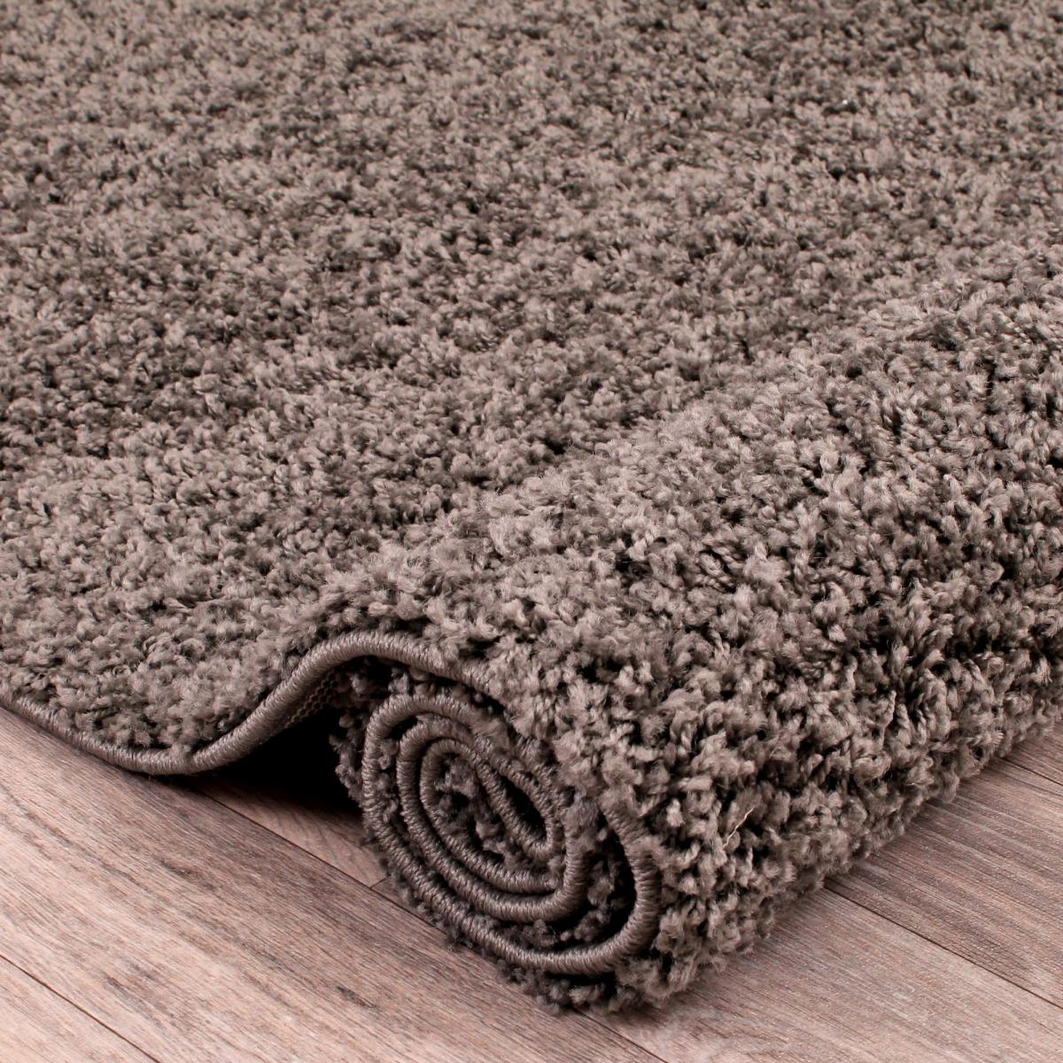 Retro Plain Shaggy Runner in Charcoal 60x200cm – image 5