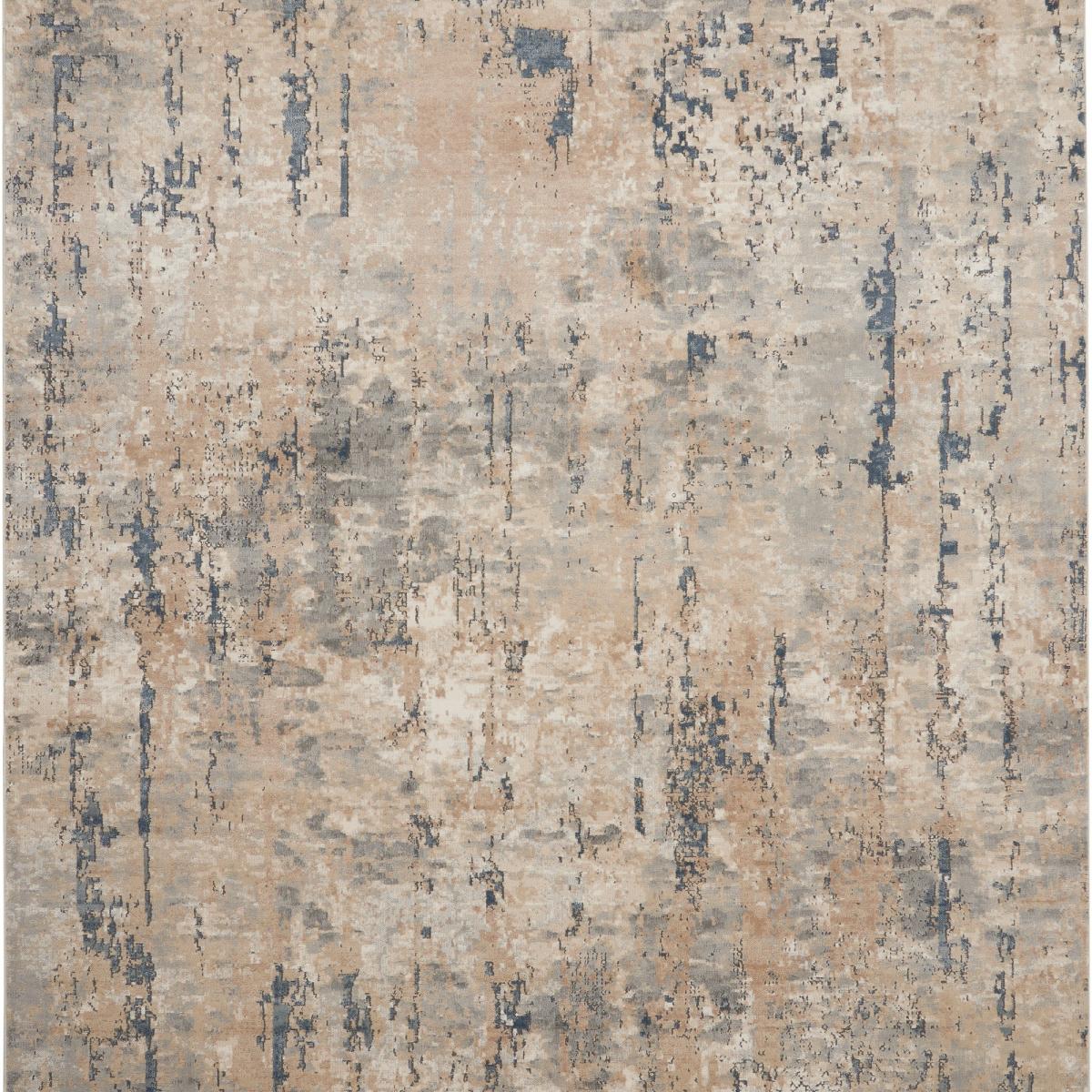 Quarry QUA01 Abstract Distressed Runner Rugs in Beige Grey – image 2