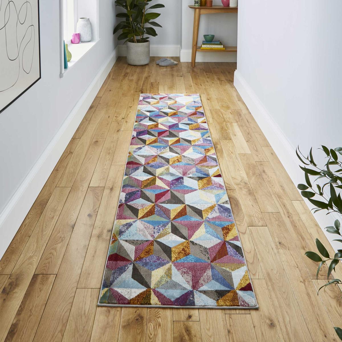 16th Avenue Multi-coloured Geometric Hallway Runner Rug 34A – image 1