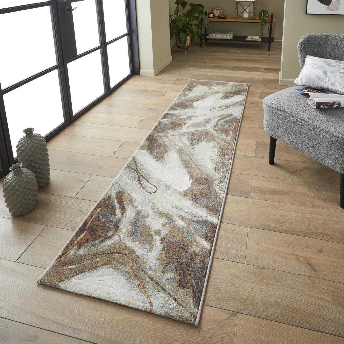 Galleria Abstract 63529 7270 Runner Rugs in Rust Orange – image 1