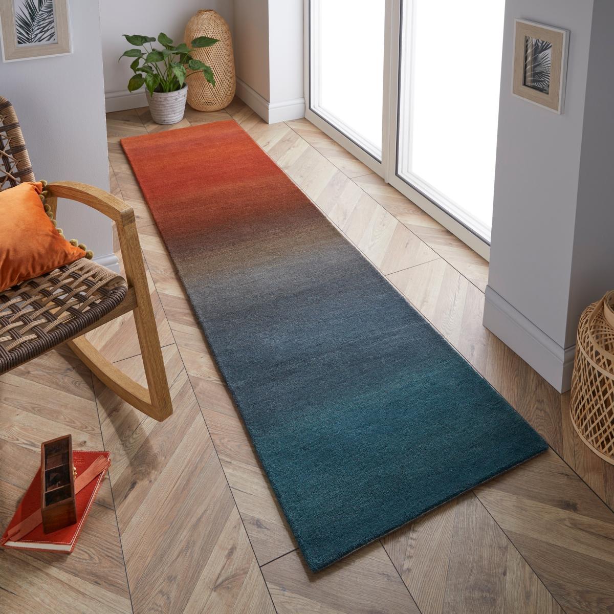 Gradient Ombre Wool Runner Rug in OM33 Multi