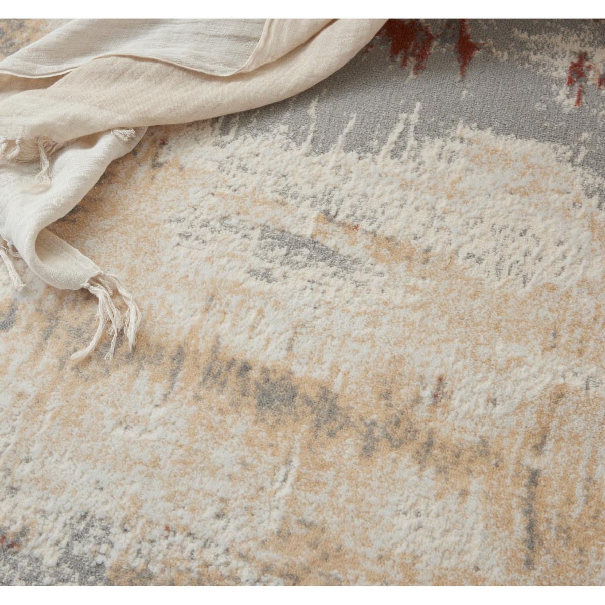 CK005 Enchanting ECH02 Runner Rug by Calvin Klein in Grey Rust Orange – image 2
