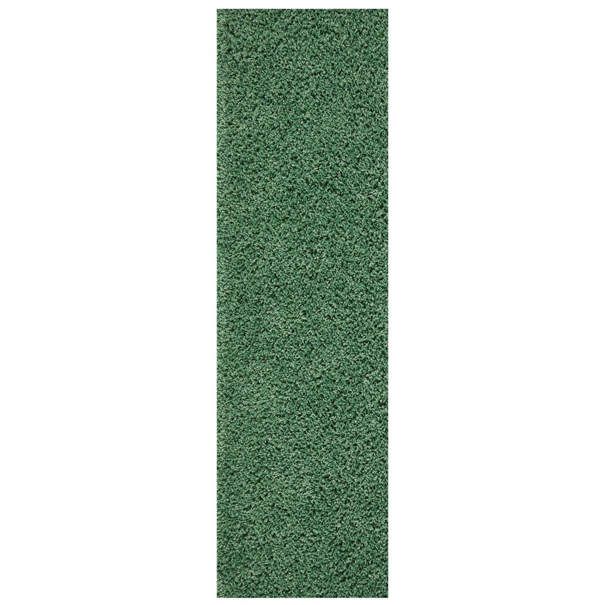 Isla Shaggy Plain Modern Runner in Sage Green 67x220cm – image 1