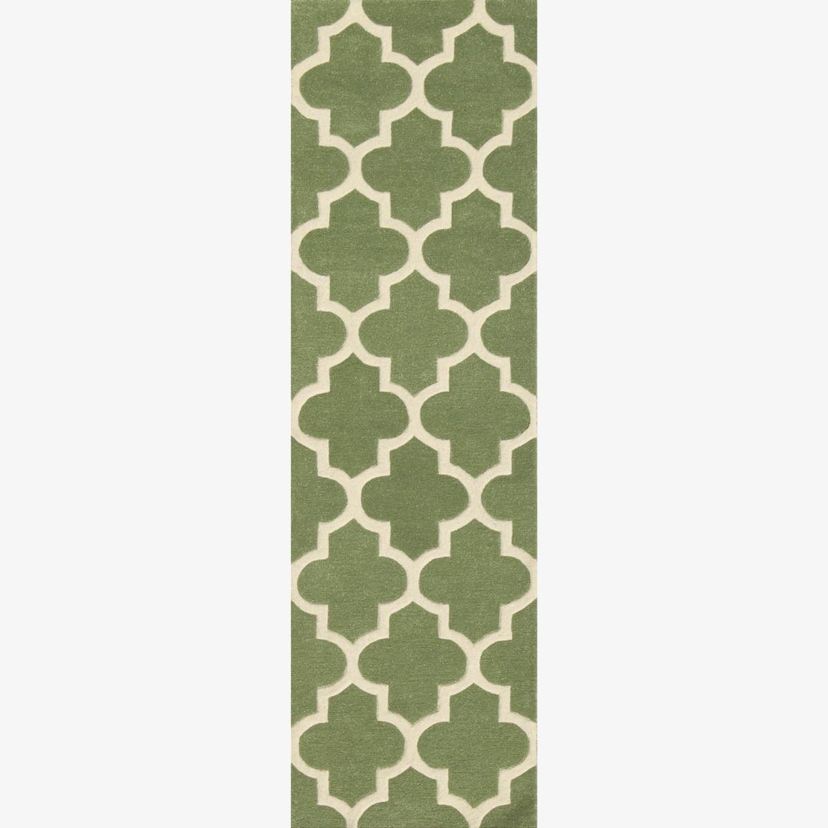 Arabesque Hallway Runners in Sage Green