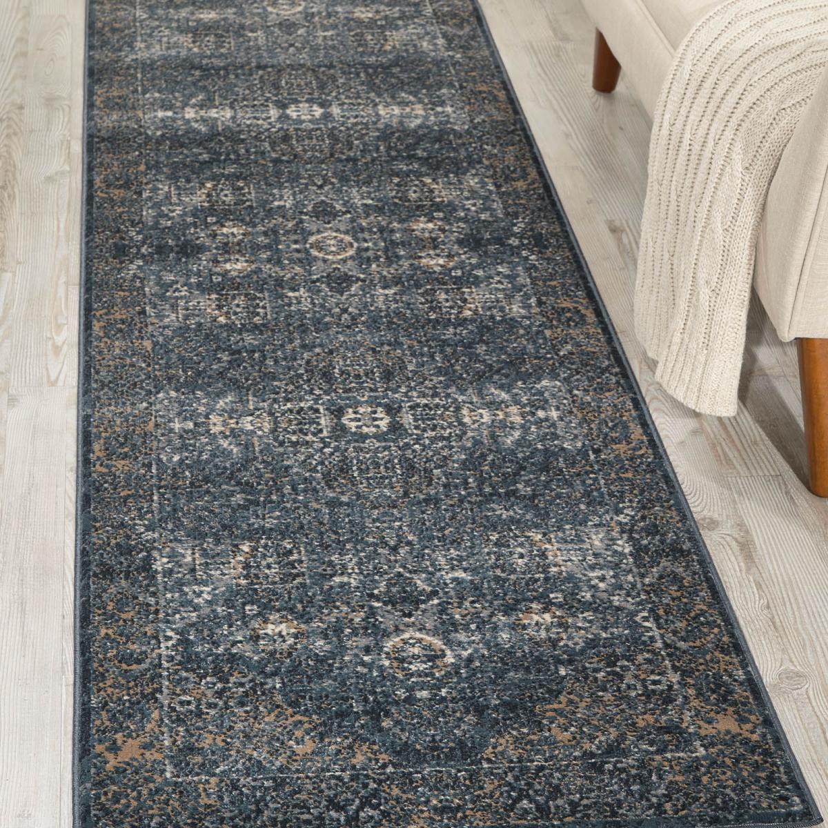 Malta Hallway Runners MAI01 by Kathy Ireland in Navy – image 1