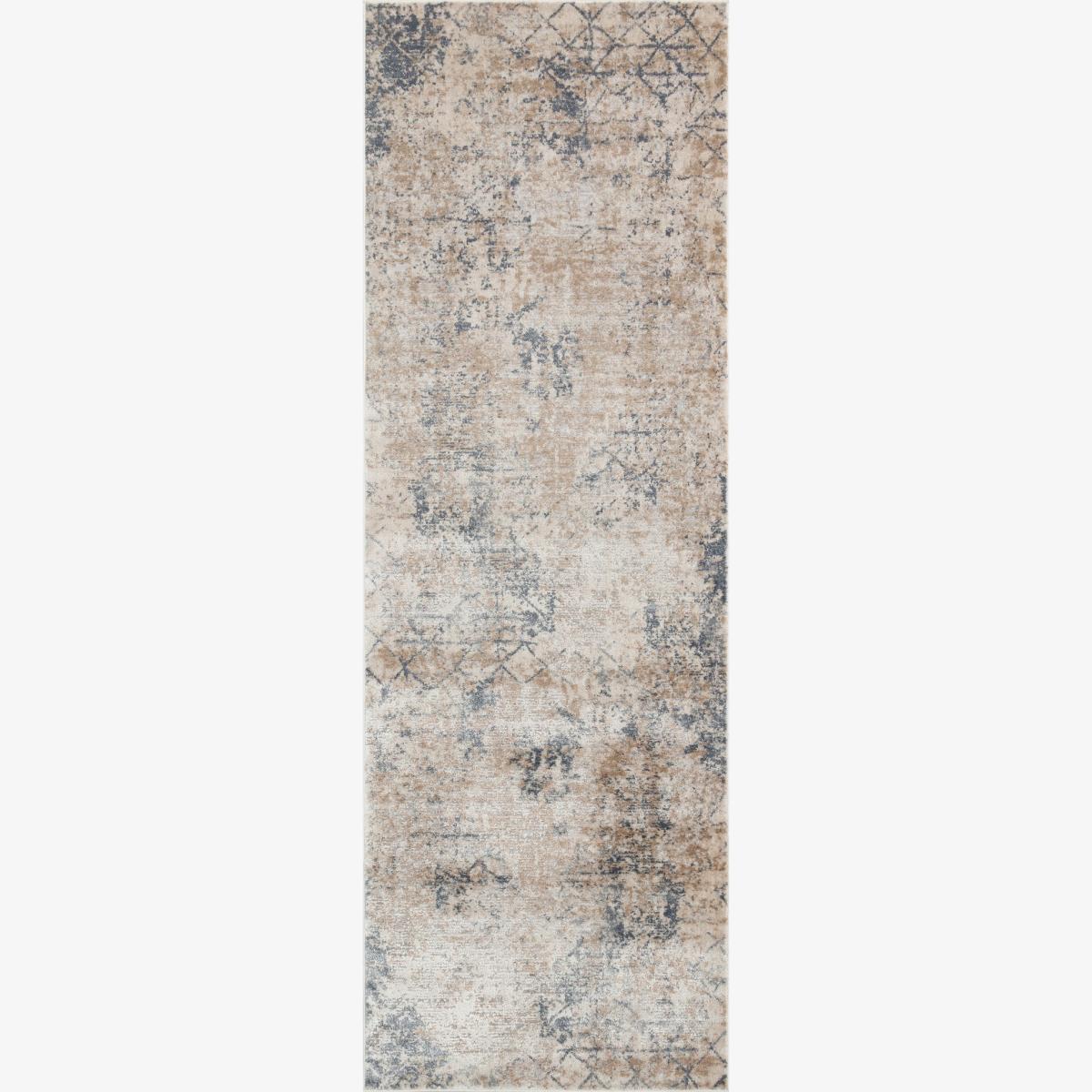 Luzon Abstract Runner Rug By Concept Loom LUZ804 in Ivory Taupe Beige – image 1