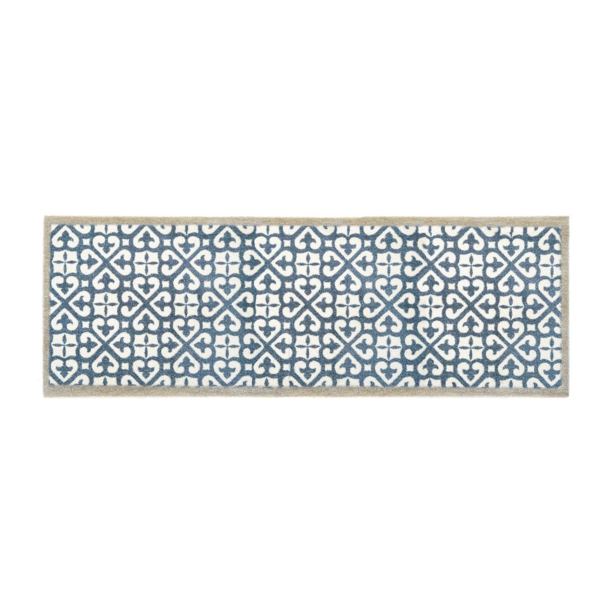 My Harlequin Tile Washable Indoor Runner in Blue 50x150cm