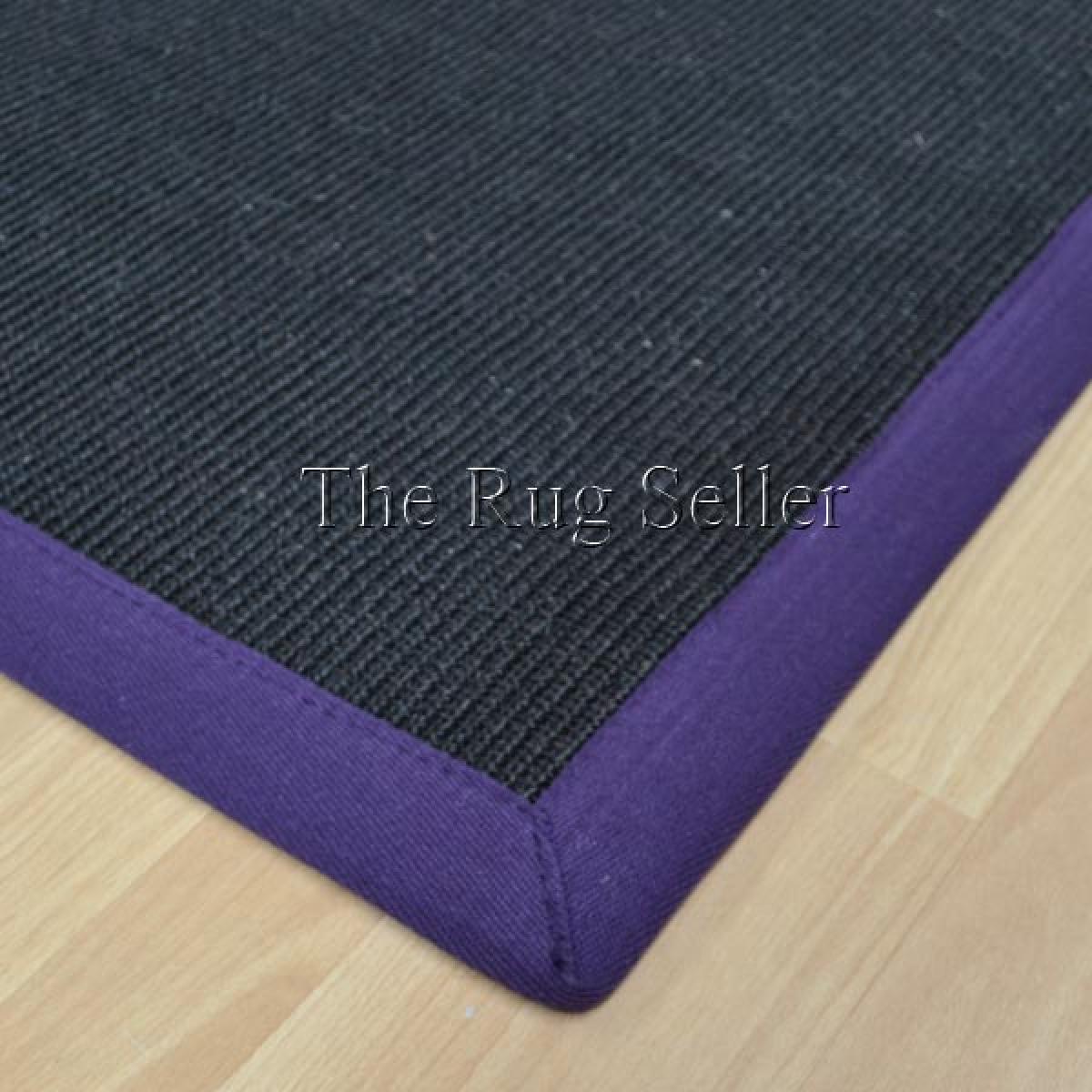 Sisal Hallway Runners in Black Purple – image 2