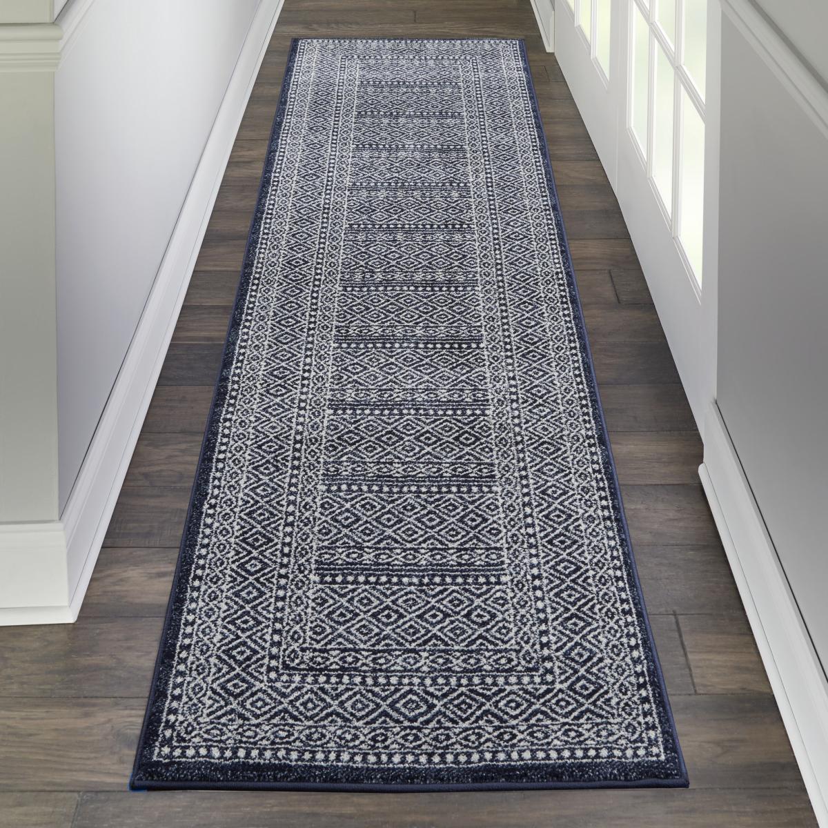 Palermo Runner PMR04 in navy grey by Nourison – image 1