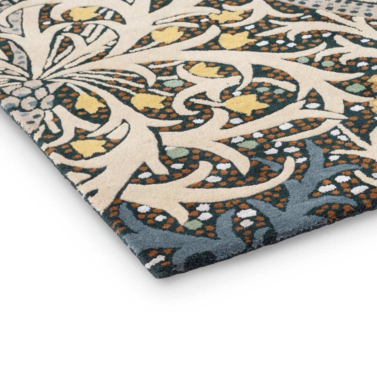Seaweed Hallway Runner Rugs in 127008 Teal by William Morris – image 2