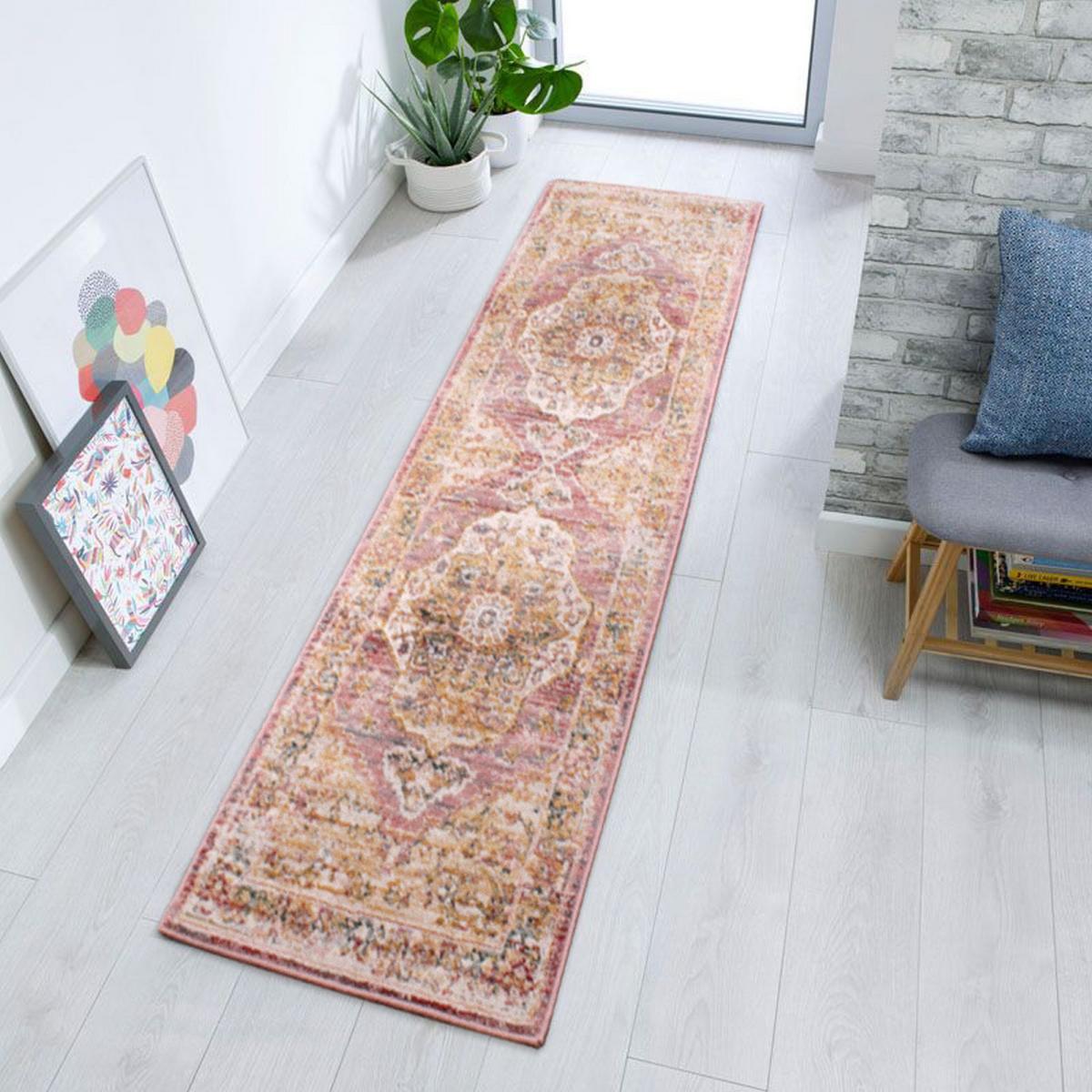 Nova 9047 Traditional Runner Rugs in Terracotta Orange – image 1