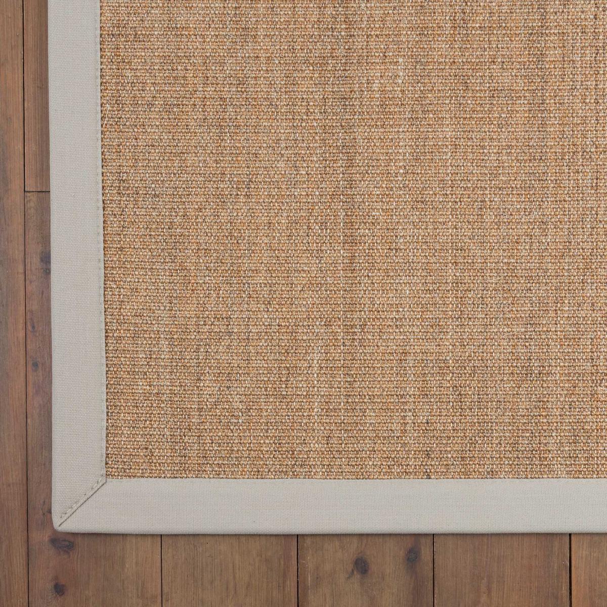 Boucle Saffron Natural Fibre Sisal Bordered Runner Rugs – image 1