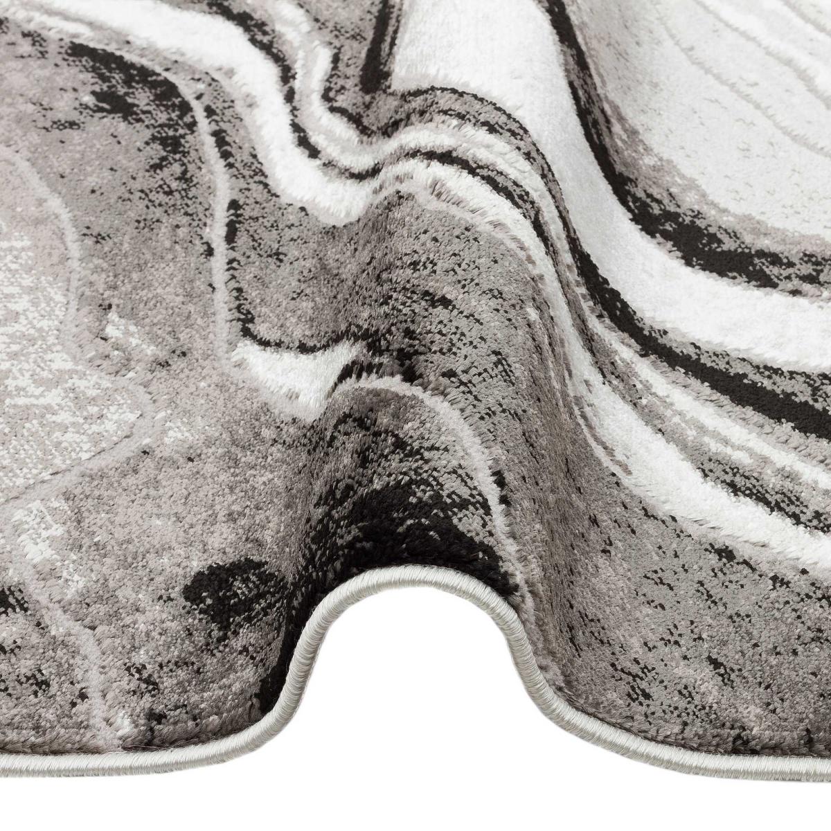 Blaze BLZ01 Abstract Marble Runner Rugs in Silver Grey – image 2
