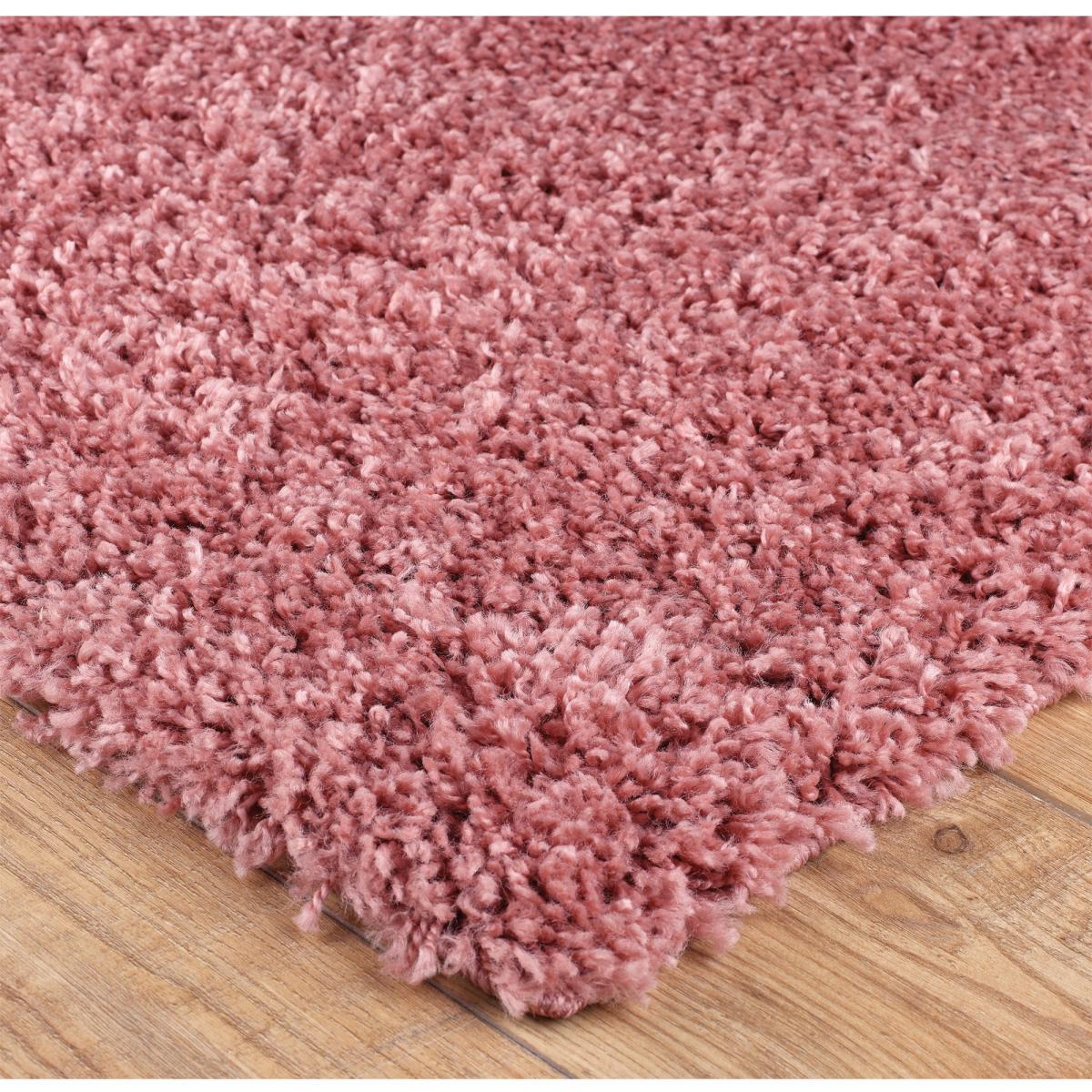Isla Shaggy Plain Modern Runner in Pink 67x220cm – image 2