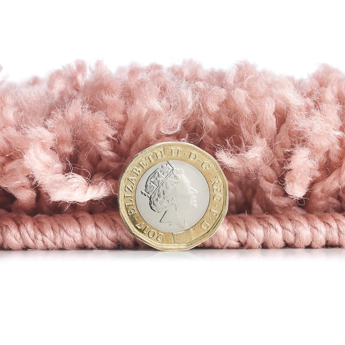 Isla Shaggy Plain Modern Runner in Pink 67x220cm – image 4