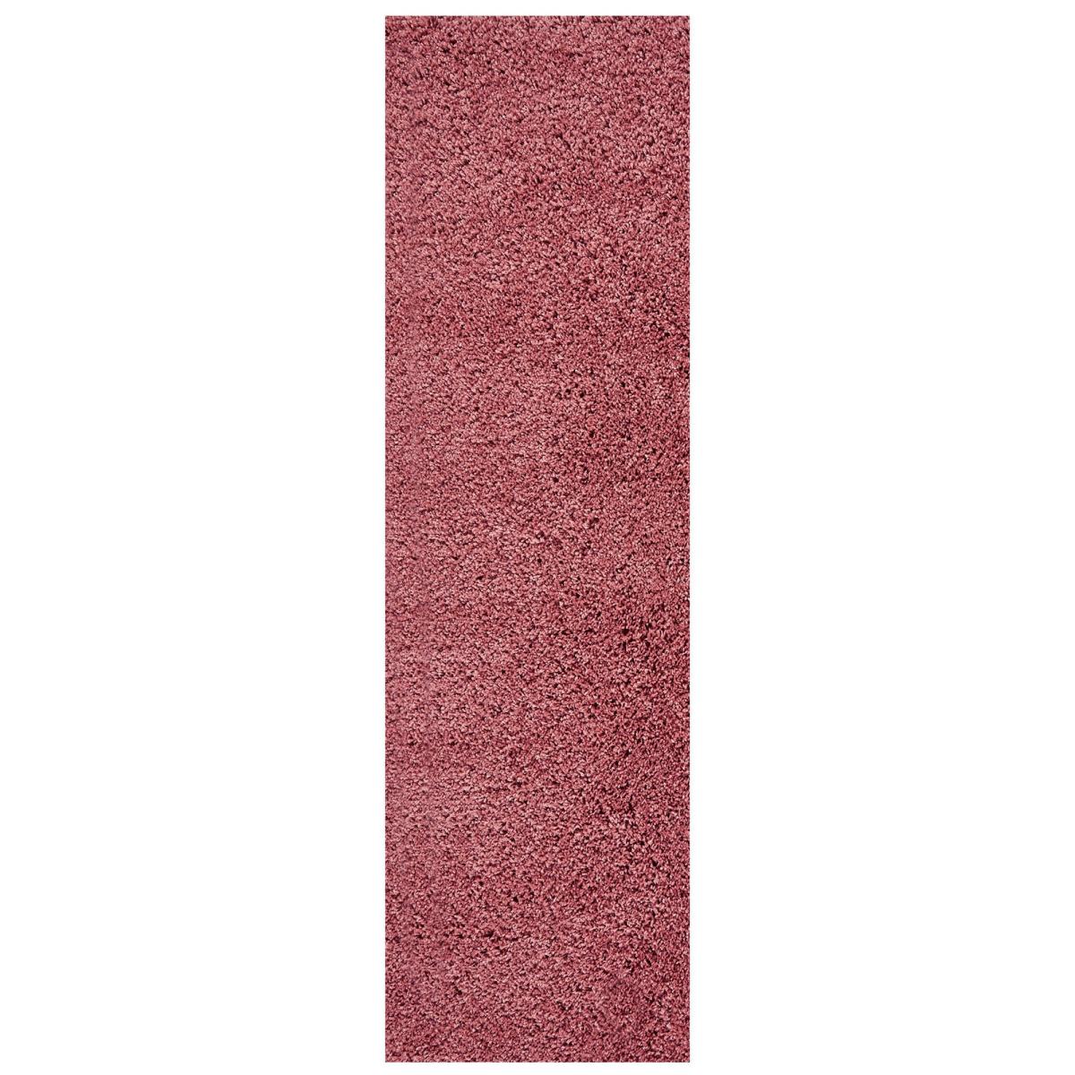Isla Shaggy Plain Modern Runner in Pink 67x220cm – image 1