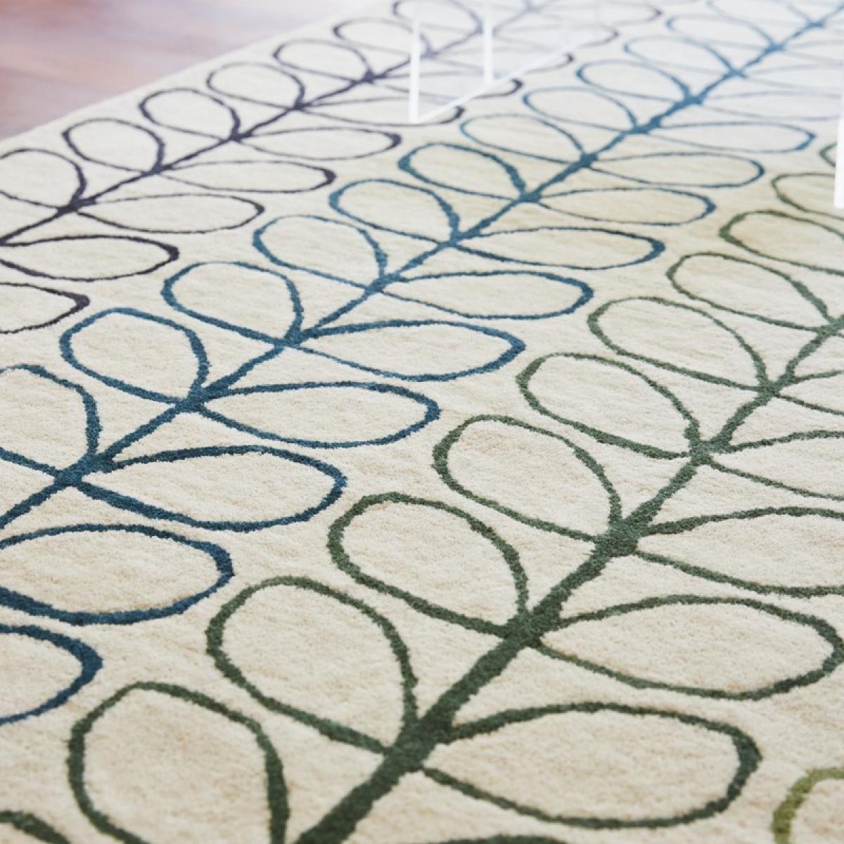 Linear Stem Ombre Runner Rugs 061107 in Basil By Orla Kiely – image 2