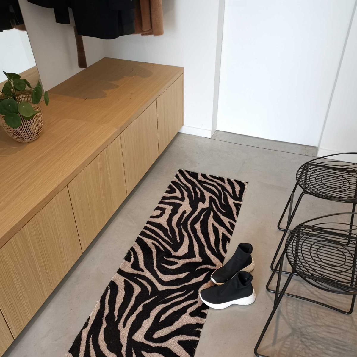 Jolie Zebra Washable Runner Mats in Black Beige – image 2