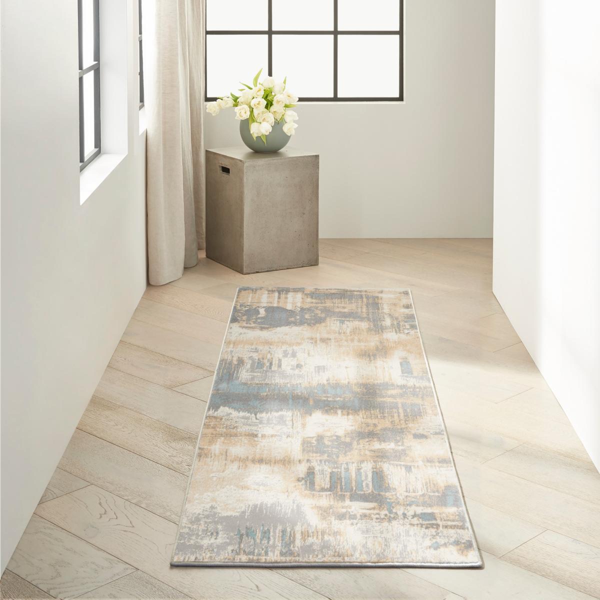 CK005 Enchanting ECH02 Runner Rug by Calvin Klein in Ivory Seaglass – image 1