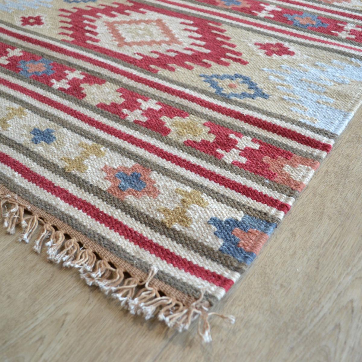 Hippie Kelim 07 Traditional Tribal Warm Brown Multi Wool Runner 70x240cm – image 3
