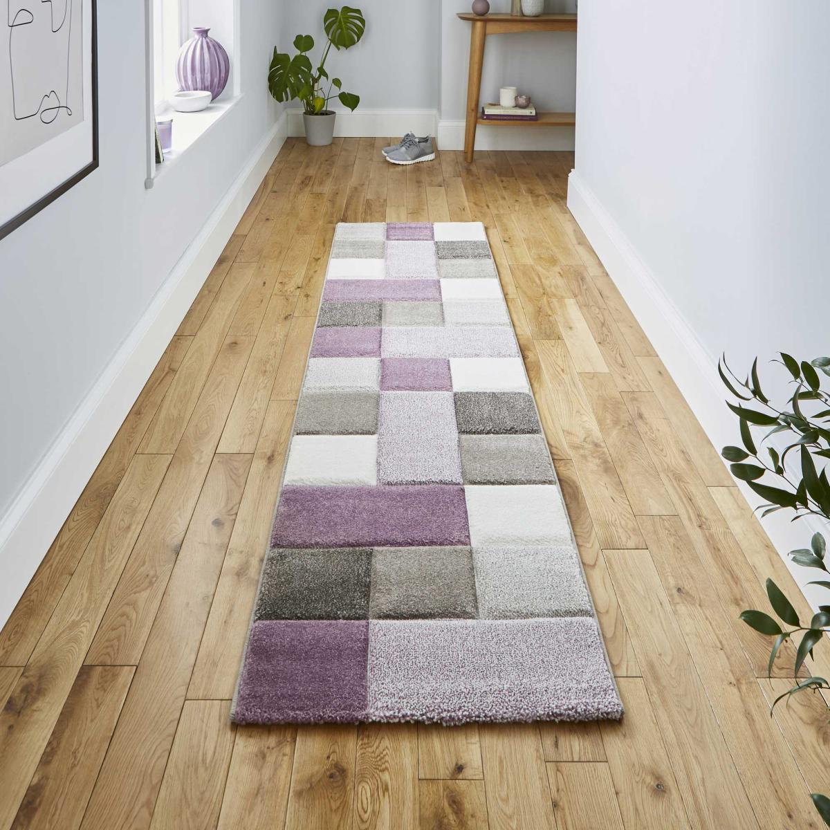 Brooklyn Hallway Runners 646 in Beige and Purple – image 1