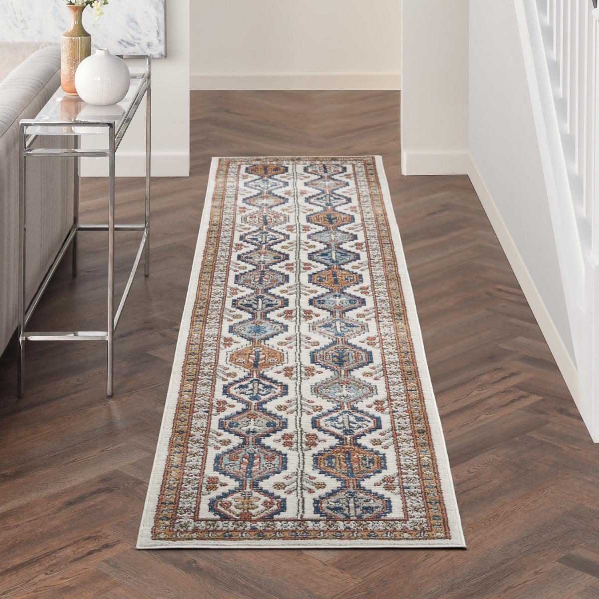 Quarry QUA15 Traditional Distressed Runner Rugs in Ivory Multi – image 2