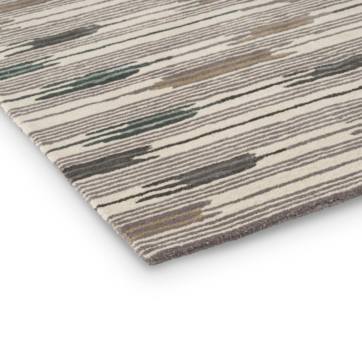 Ishi Striped Runner Rugs 146004 by Sanderson in Slate Charcoal – image 2