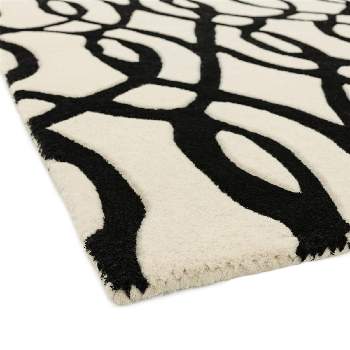 Matrix MAX35 Wire Geometric Wool Runner Rugs in White – image 2