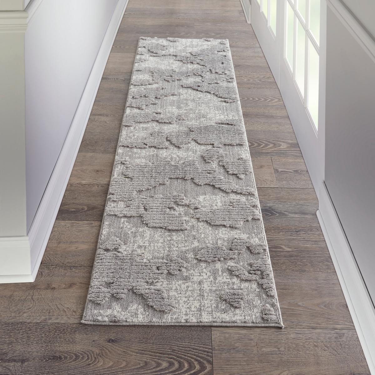 Zermatt Designer Hallway Runner ZER01 in Grey Ivory by Nourison 69x229cm – image 1