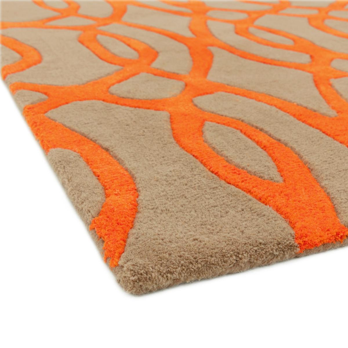 Matrix MAX37 Wire Geometric Wool Runner Rugs in Orange – image 2