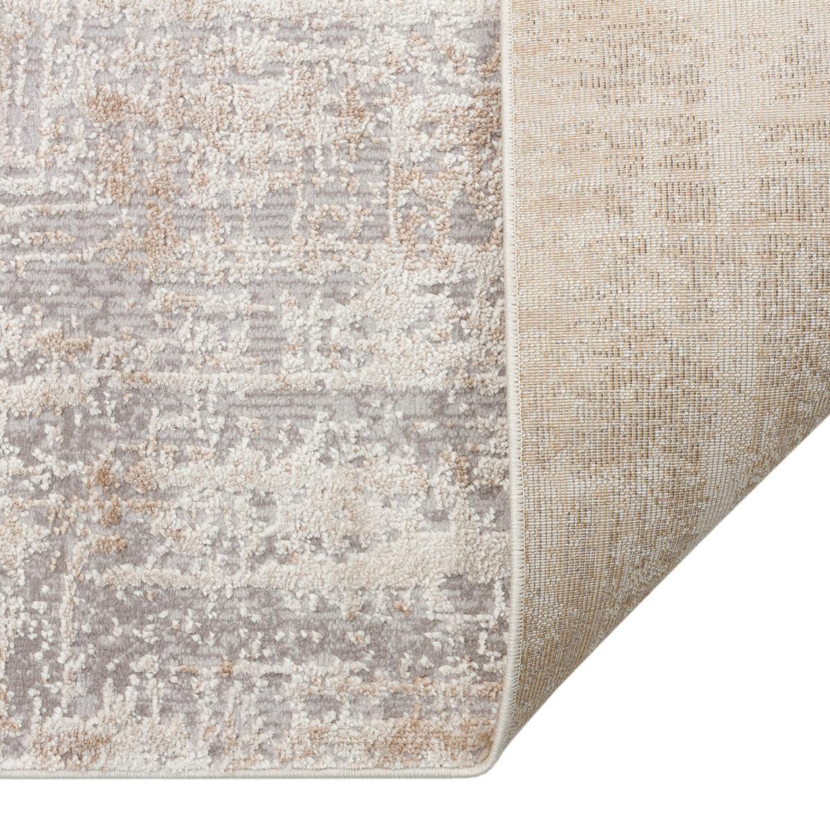 Luzon Distressed Abstract LUZ810 Runner Rugs in Ivory Grey Taupe – image 2