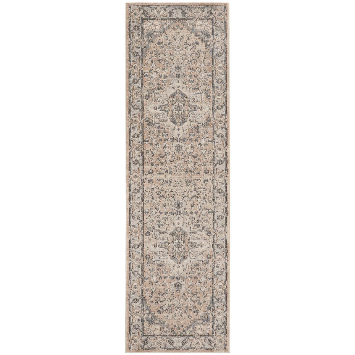 Quarry QUA05 Traditional Distressed Runner Rugs in Beige Grey by Nourison – image 2