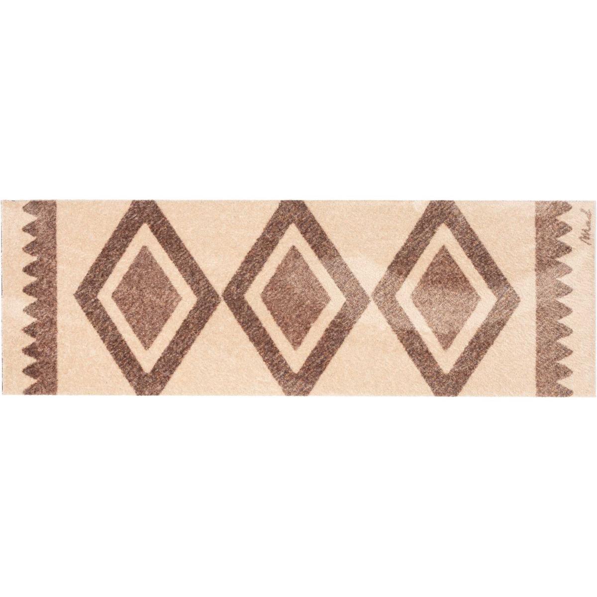 Clare Boho Geometric Washable Runner Mats in Beige – image 2