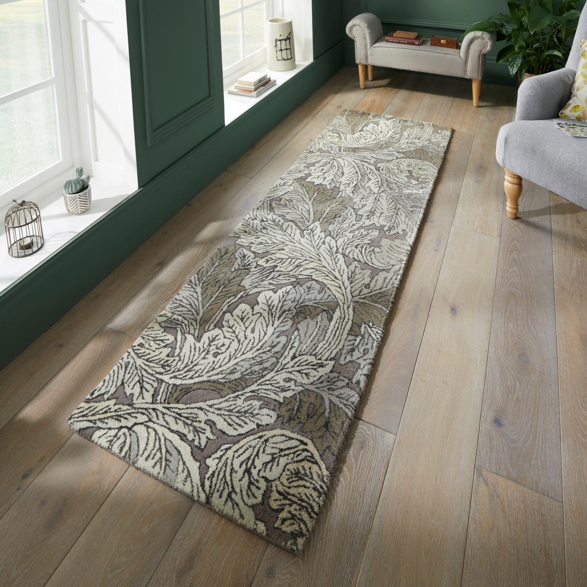 Acanthus Wool Runner Rugs 126904 in Mole By William Morris – image 1