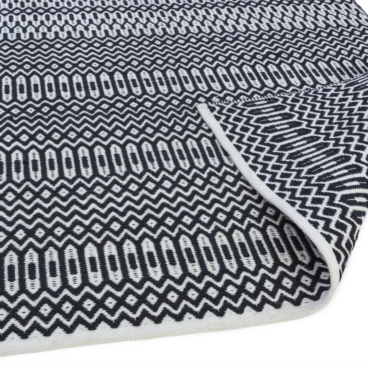 Halsey Geometric Outdoor Runner Rugs in Black – image 2