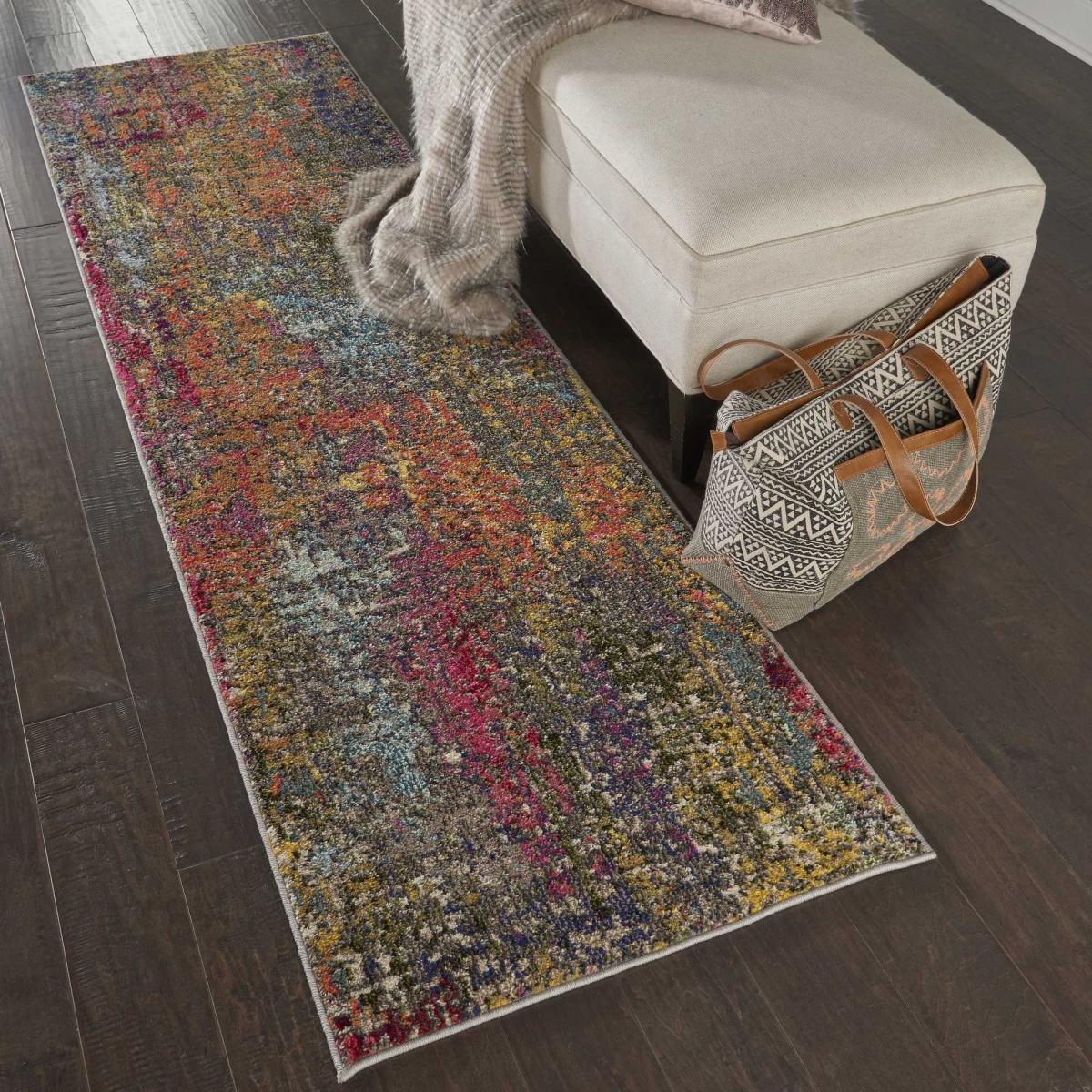 Celestial Abstract Hallway Runner CES14 in Sunset by Nourison 61x183cm – image 1