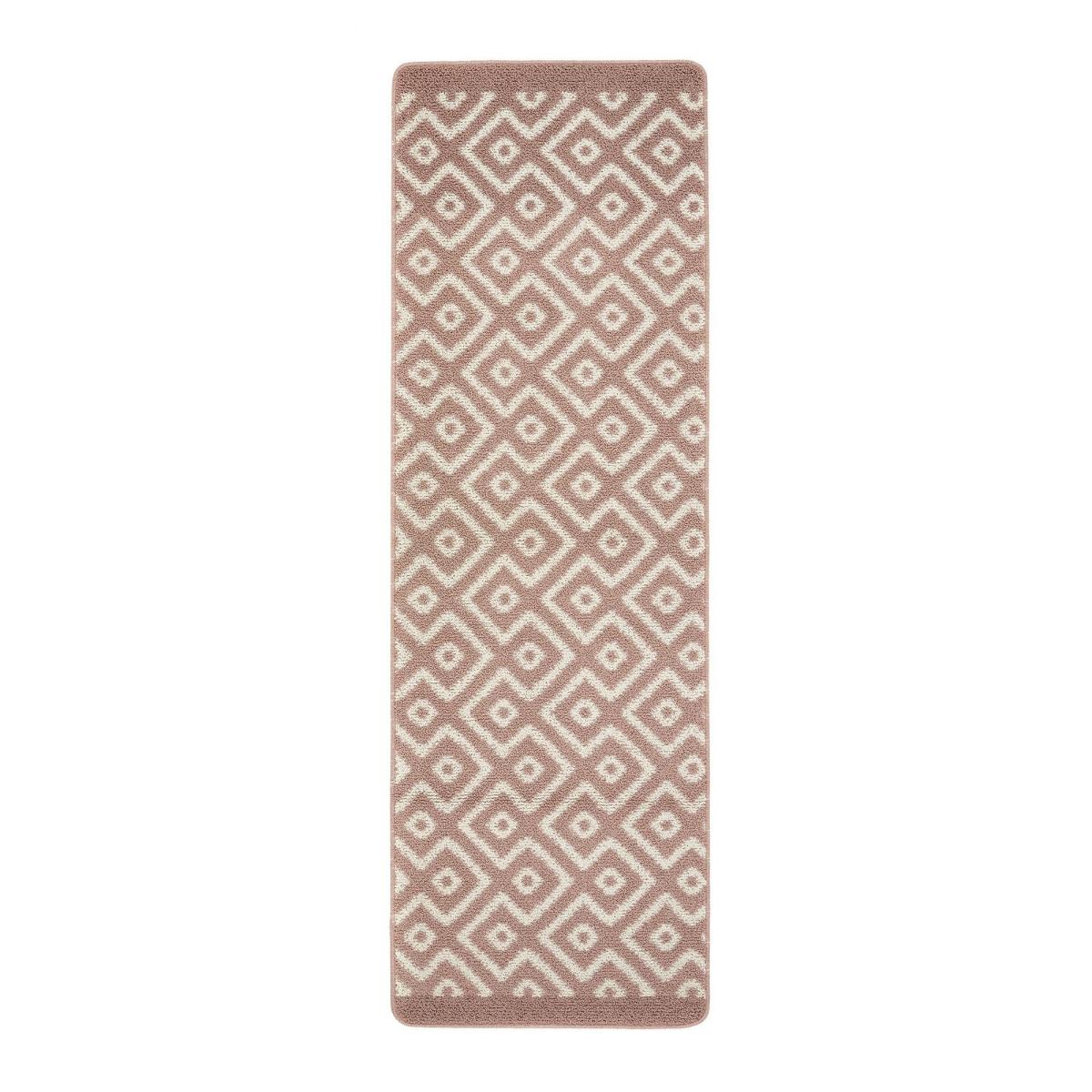 Cosy Geometric Washable Anti Slip Utility Runner in Nude Pink – image 2