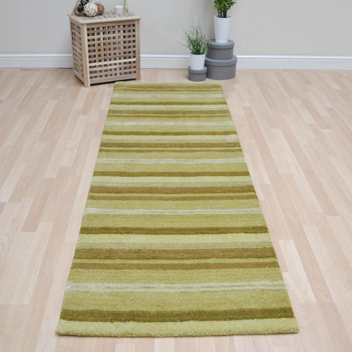 Supreme Handloom Multistripe Hallway Runners in Olive – image 1
