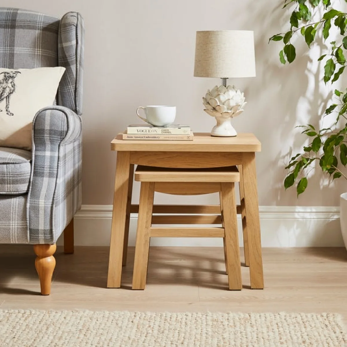 Laurie Nest of Tables, Oak Effect – image 2