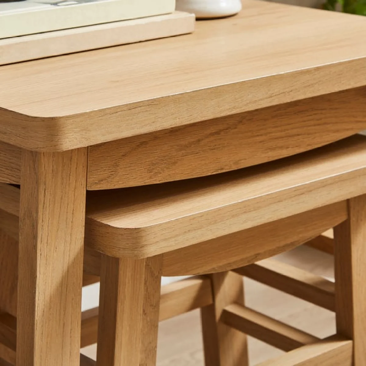 Laurie Nest of Tables, Oak Effect – image 3