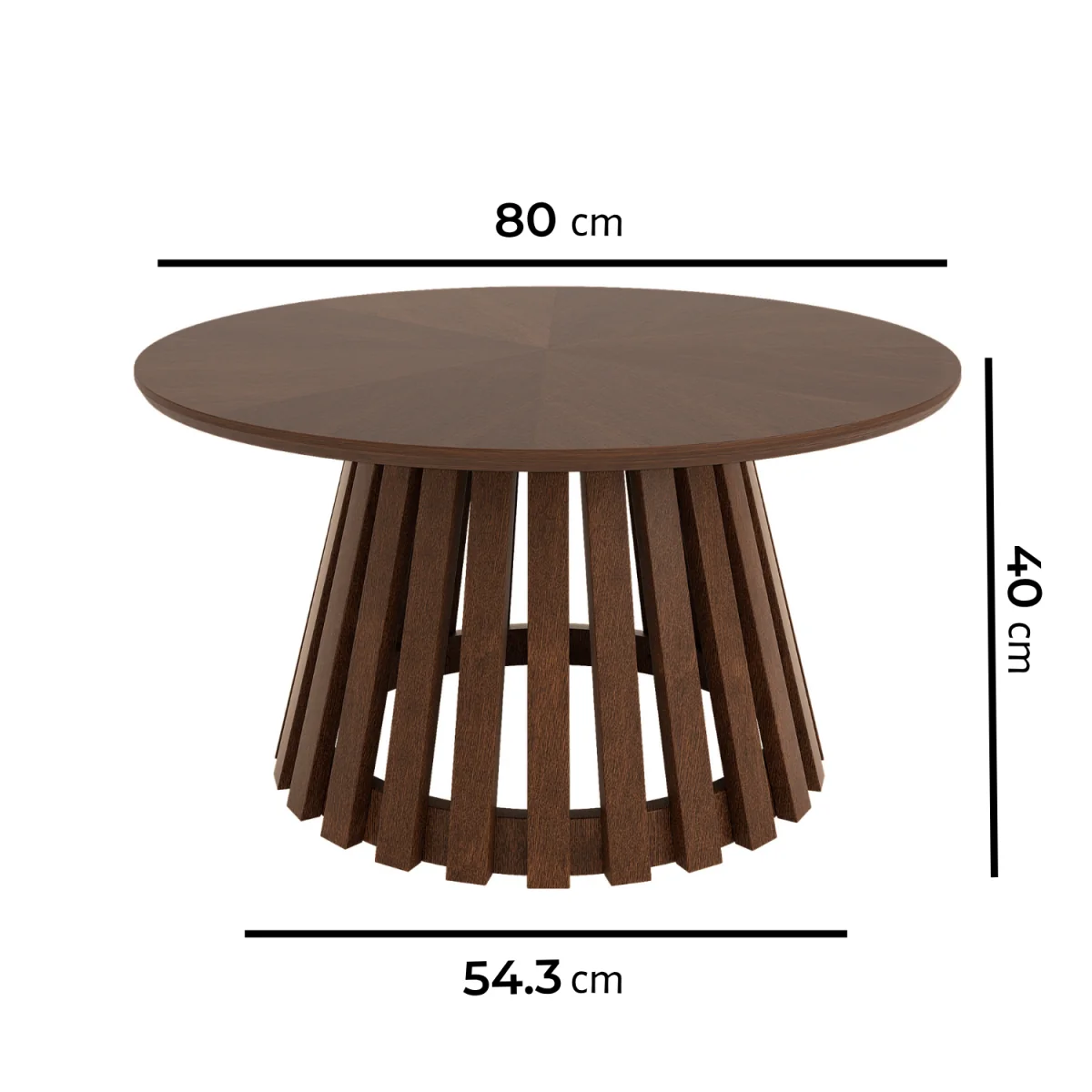 Round Walnut Pedestal Nest of 2 Tables - Owen – image 3