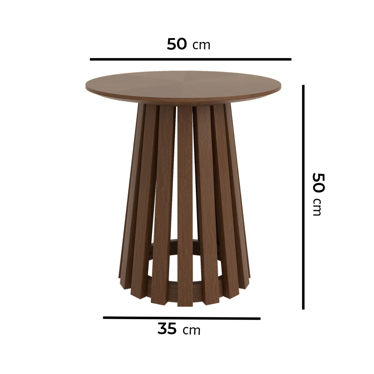 Round Walnut Pedestal Nest of 2 Tables - Owen – image 4