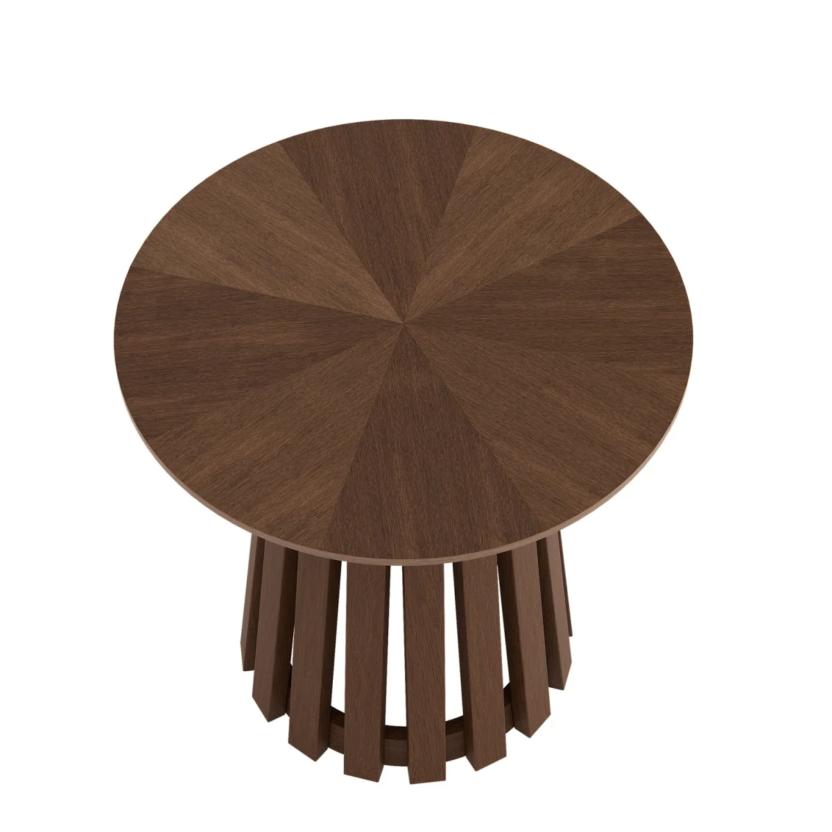 Round Walnut Pedestal Nest of 2 Tables - Owen – image 7
