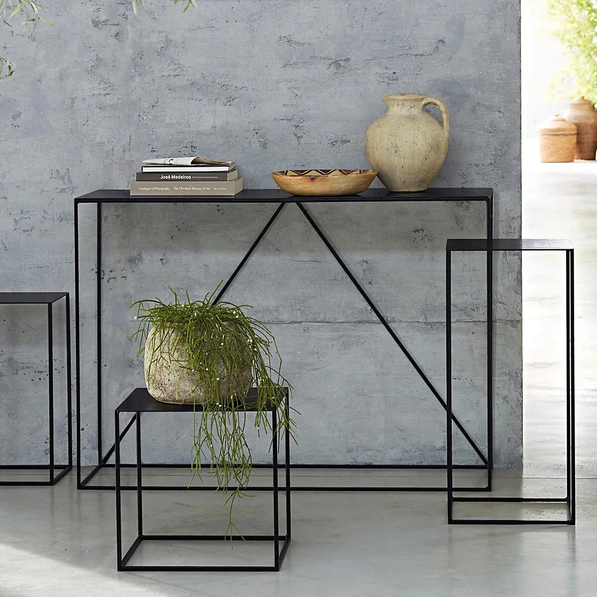 Romy Set of 2 Lacquered Metal Nesting Tables – image 2