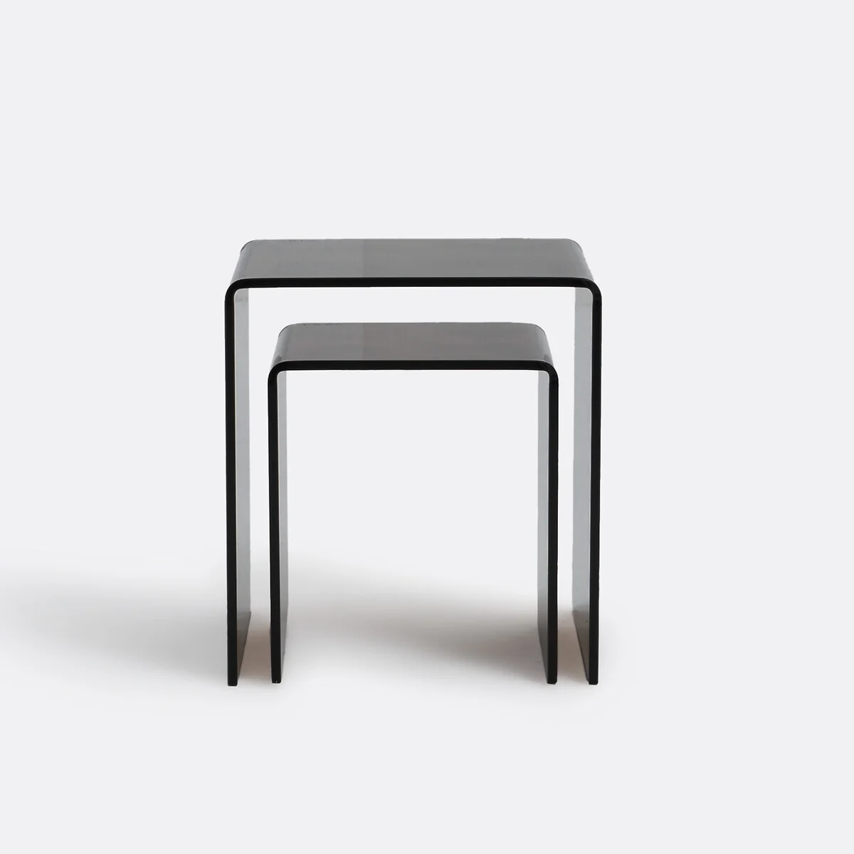 Set of 2 Joan Nesting Side Tables in Tempered Glass – image 3