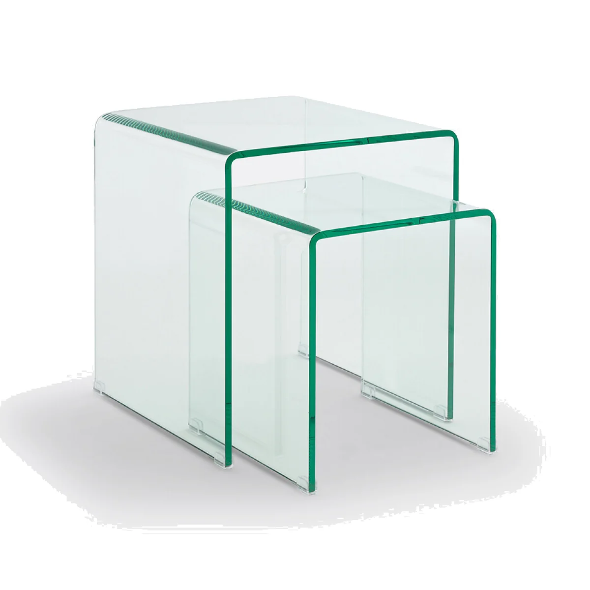 Set of 2 Joan Tempered Glass Nesting Side Tables – image 1