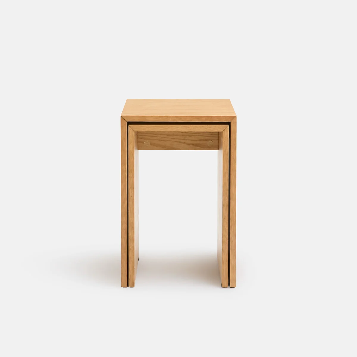 Set of 2 Mendo Oak Veneer Nesting Side Tables – image 2