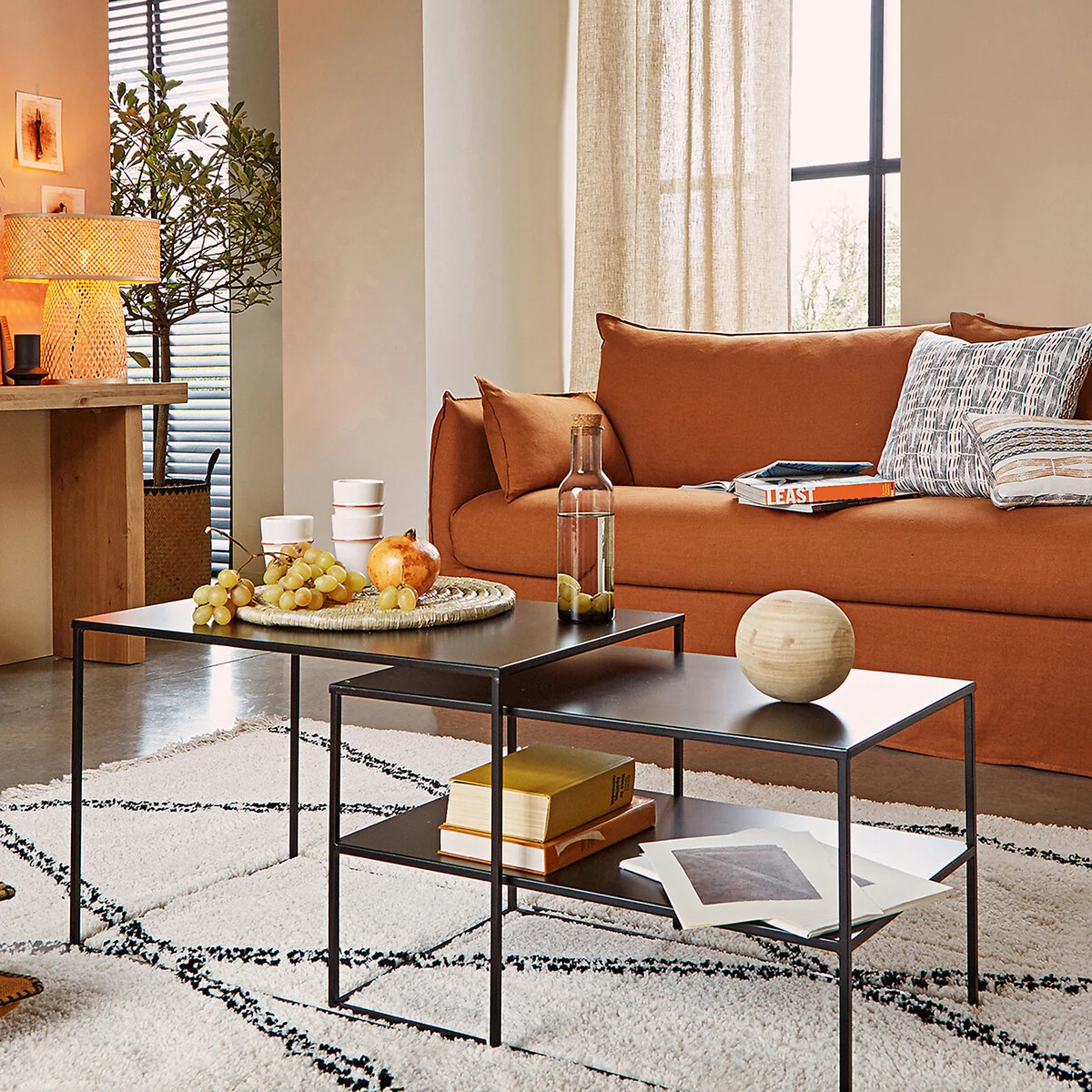 Set of 2 Miva Metal and Steel Nesting Tables – image 2