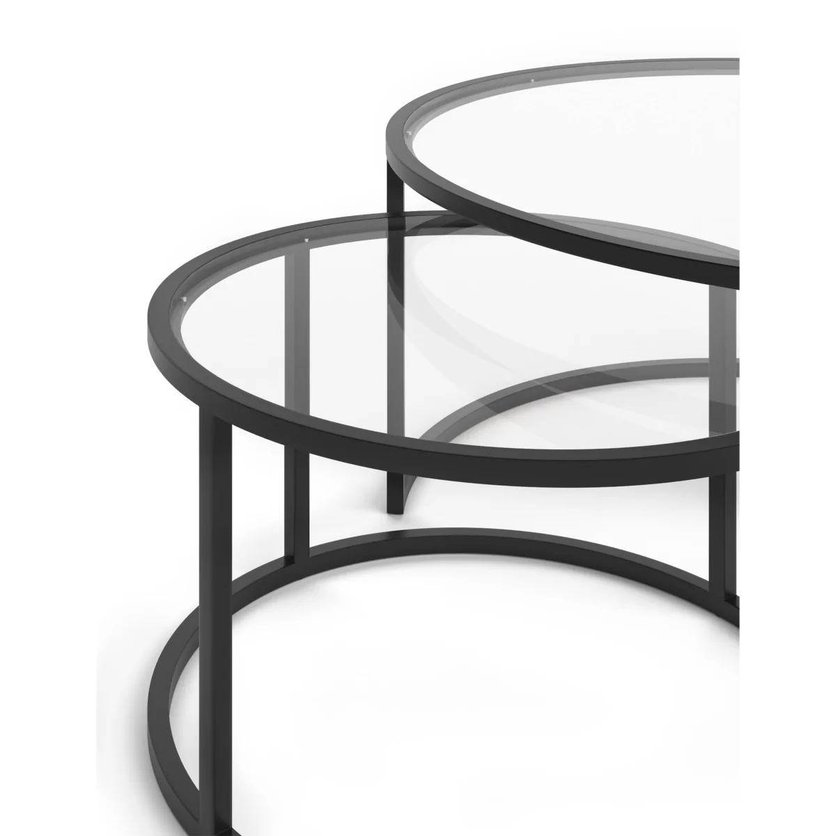 Gallery Direct Milan Metal & Glass Nest of Tables Silver – image 4