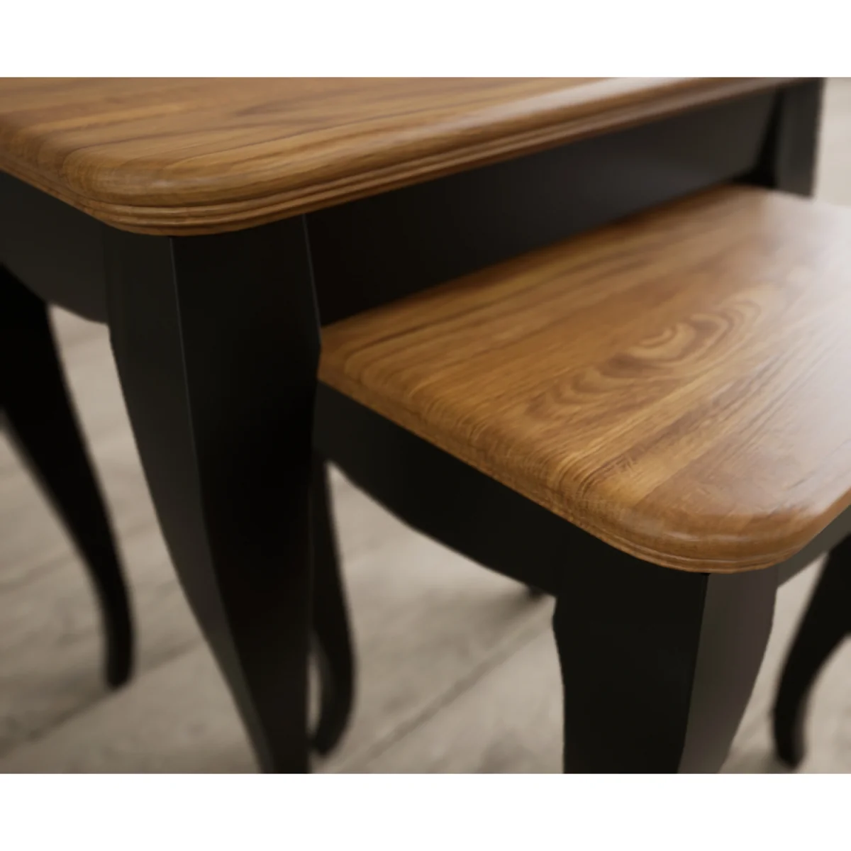 Chateau Noir Oak and Black Painted Nest Of Tables – image 7